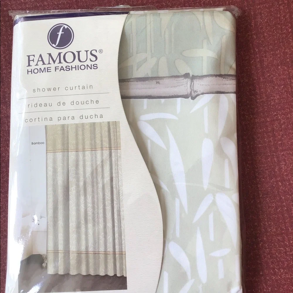 New Famous Home decor bathroom Fashions shower curtain sage green 70” x72” beige